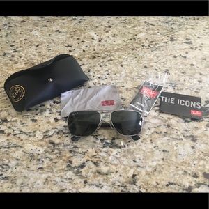 ray ban rectangle aviator sunglasses